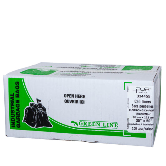 35x50 STR Black Industrial Garbage Bags 100/Case – Greenline