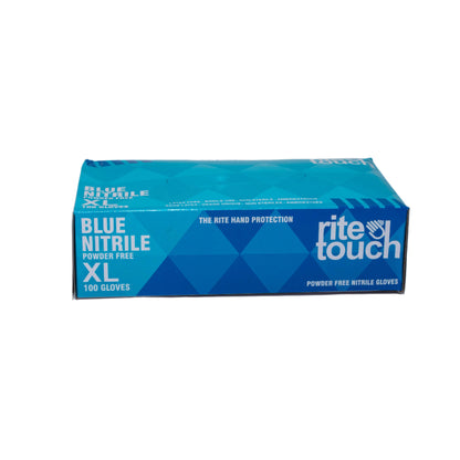 Blue Nitrile Powder-Free Gloves, 100/BX – GNP100 – RiteTouch