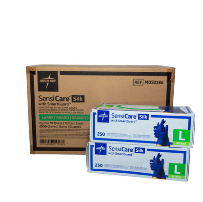 250 Large Nitrile Gloves – Medline SensiCare Silk