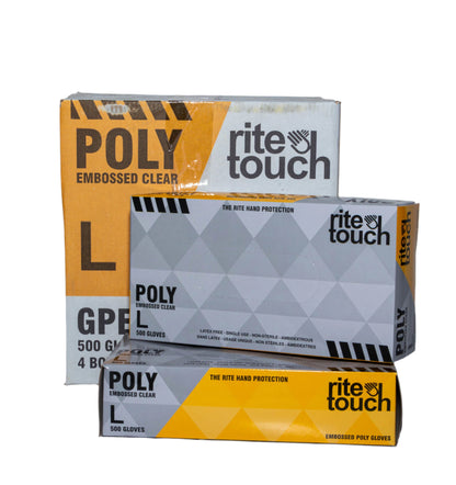 Poly Embossed Clear Gloves  GPE500PL - Ritetouch