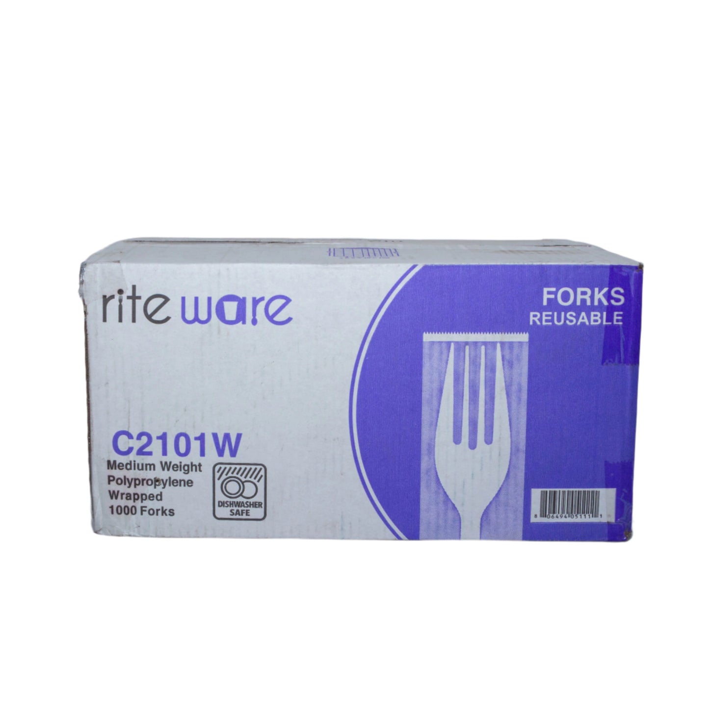 1000 Medium Weight Individually Wrapped Plastic Forks – C2101W - Riteware