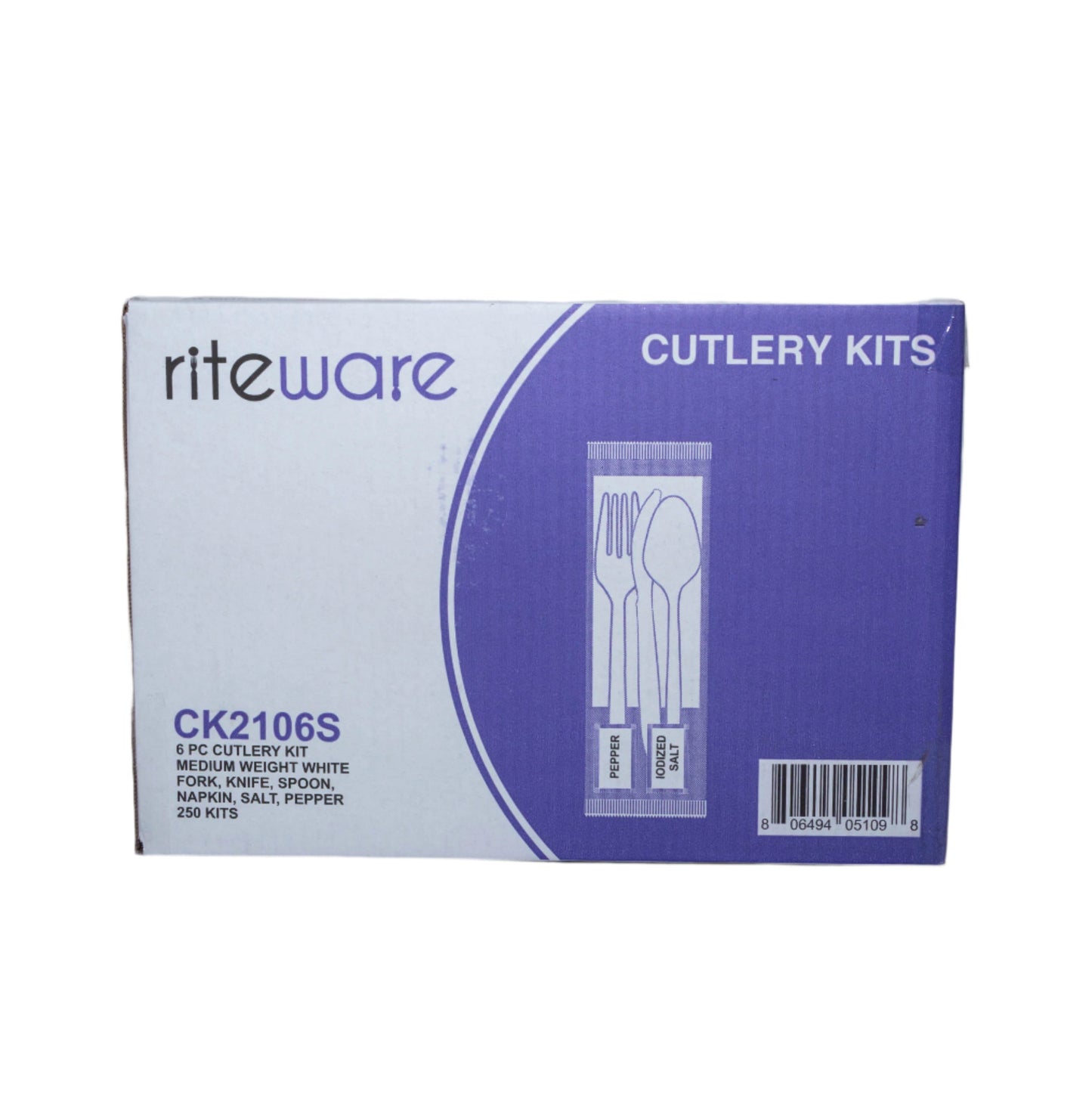 250/ Case - Cultery kits (Fork, Knife, Spoon, Napkin, Salt, Pepper)- CK2106S - Riteware