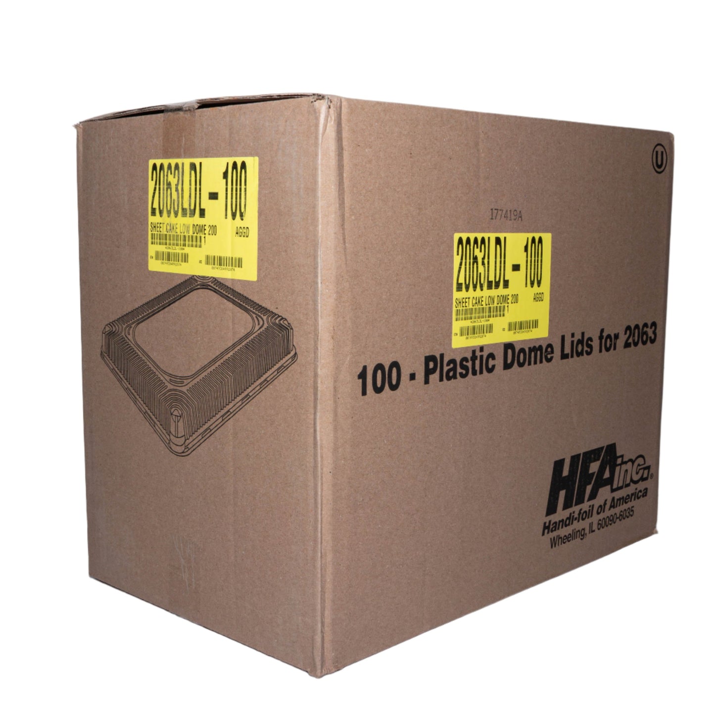 100 Plastic Dome Lids – HFA for 2063