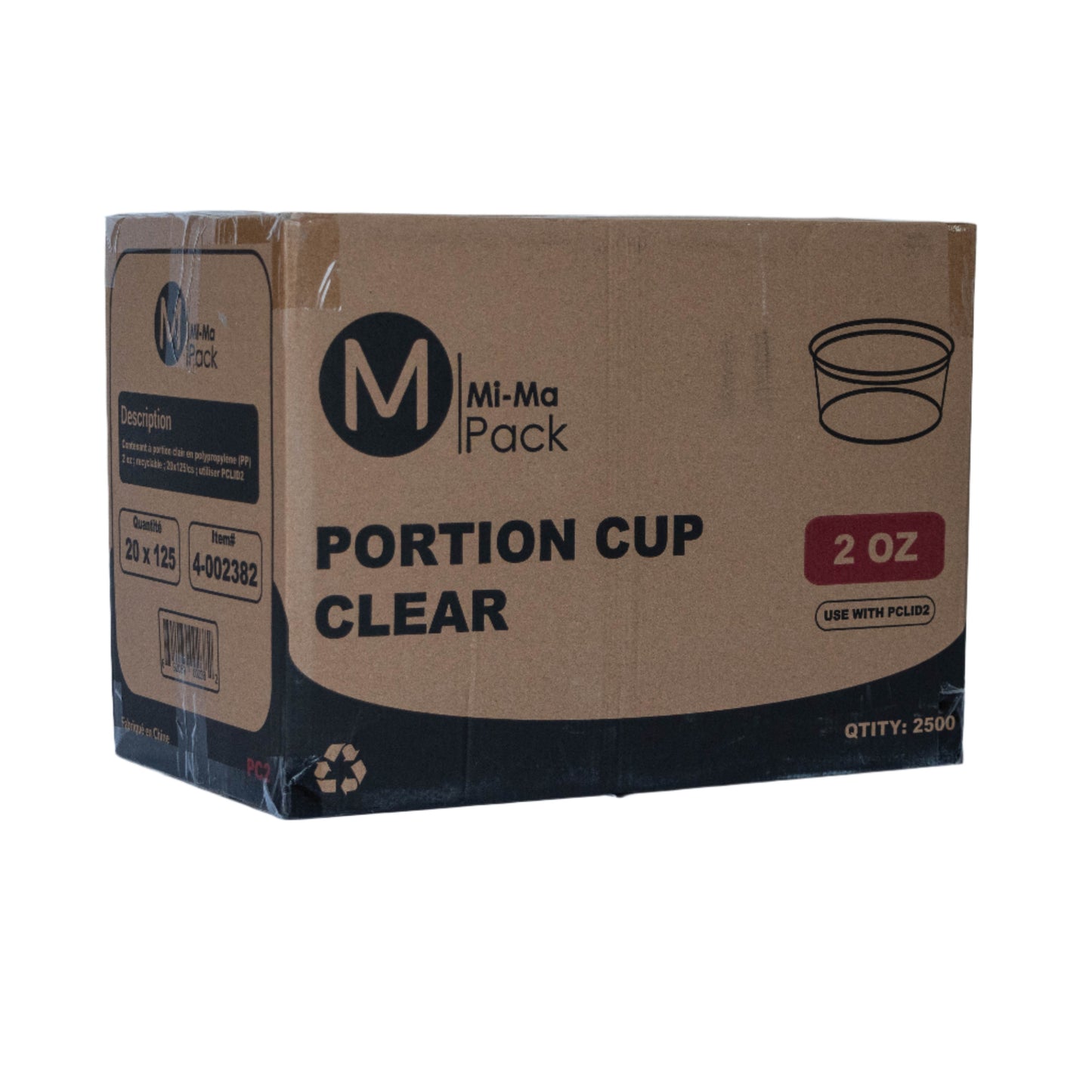 2oz Clear Portion Cup- 2500/Case- MIMA Pack