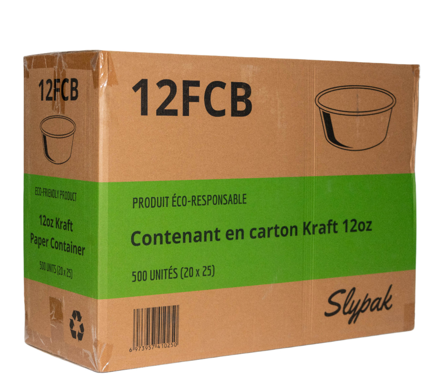 12oz Eco-Friendly Paper Container 500 Units -12FCB- Slypak