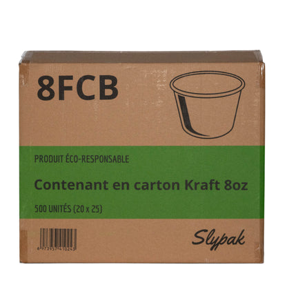 8oz Paper Container 500unit - 8FCB - Slypak