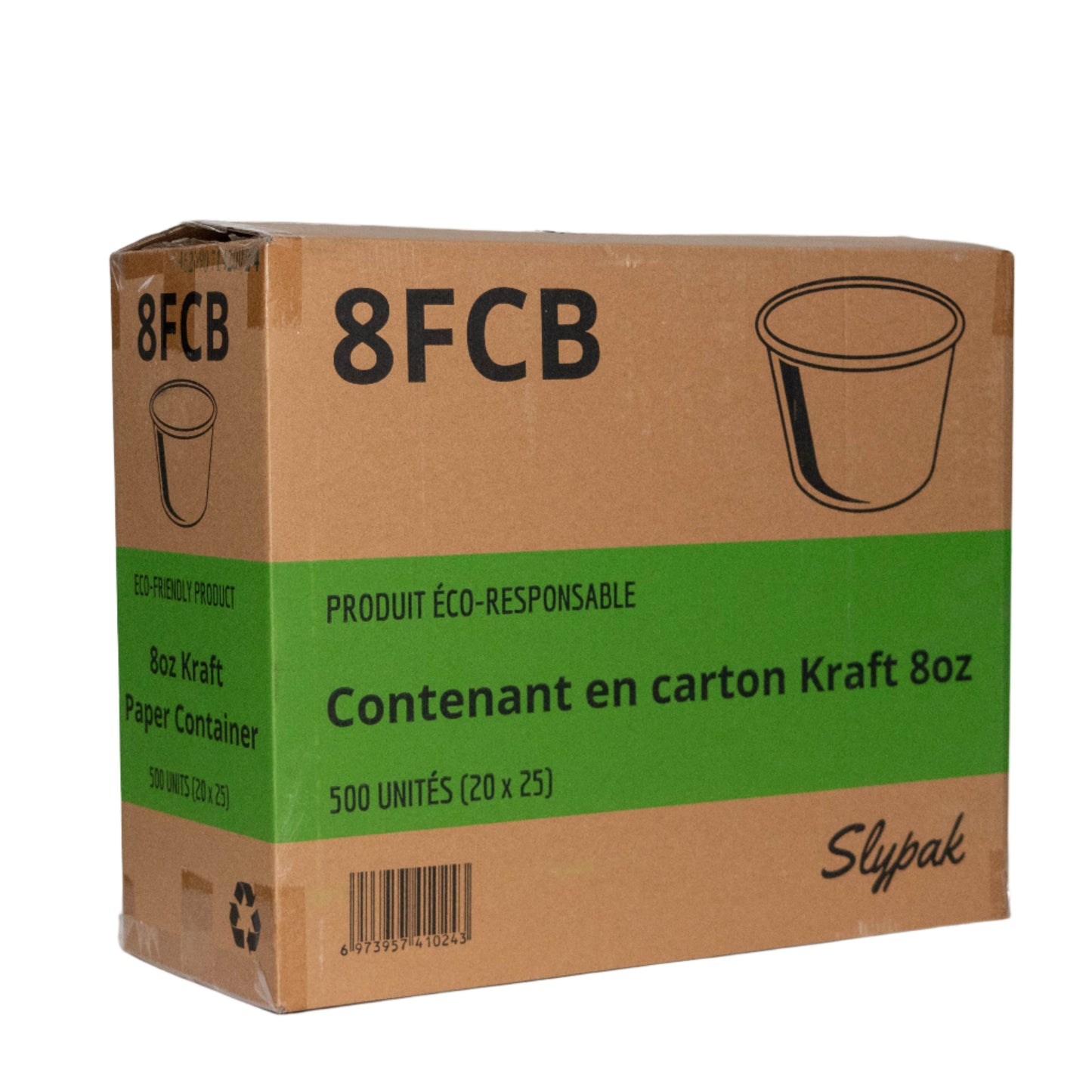 8oz Paper Container 500unit - 8FCB - Slypak