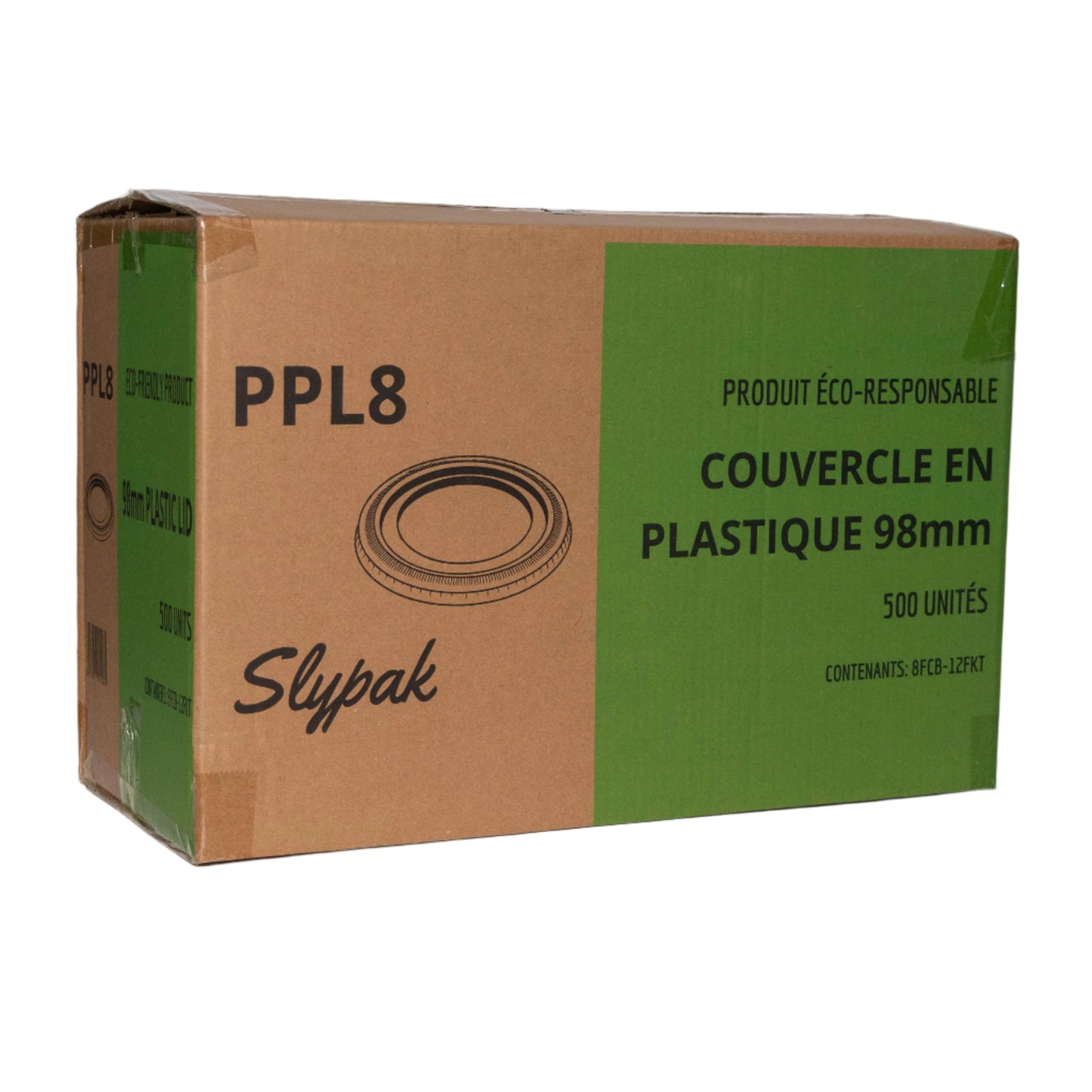 Plastic Lids for 8oz Containers - 500 Units - PPL8 - Slypak