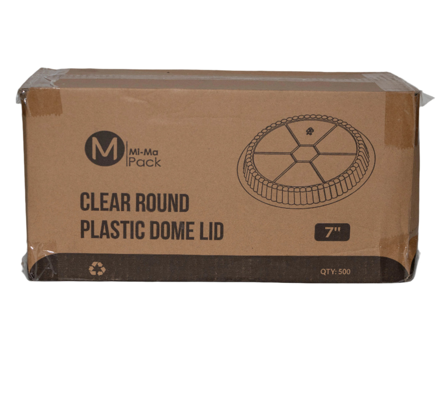 7" Plastic Dome Lid, 500units  - MIMA PACK