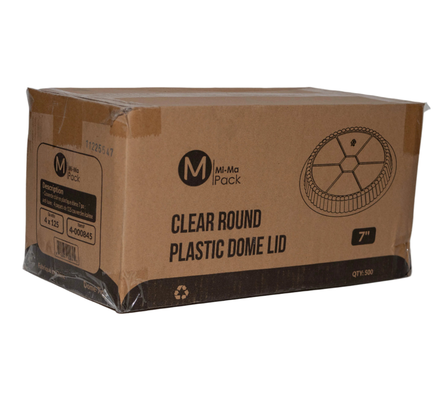 7" Plastic Dome Lid, 500units  - MIMA PACK