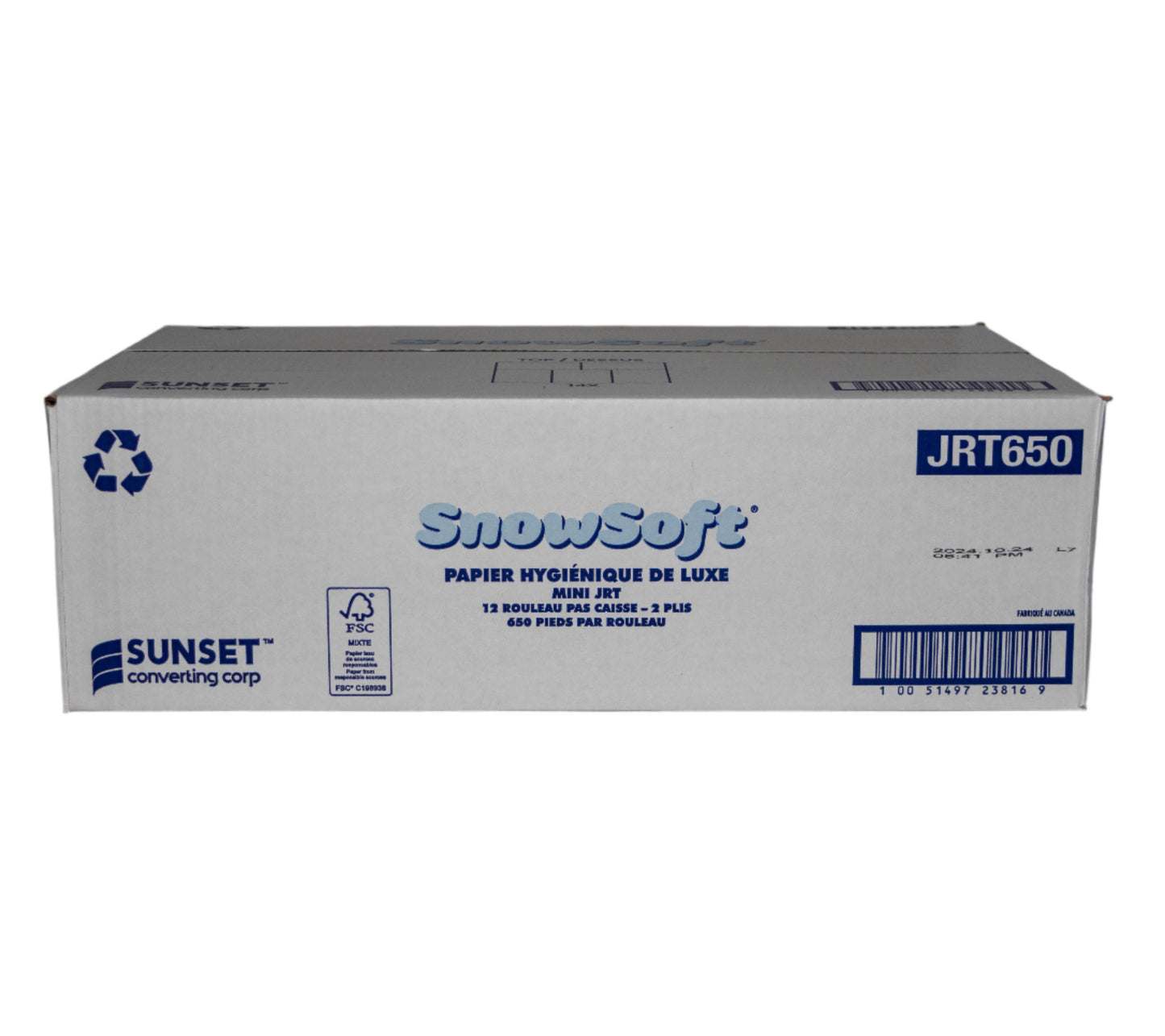 Toilet Paper Mini Jumbo-12Rolls-2PLY - JRT650- Snowsoft