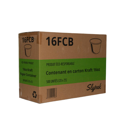 16oz Paper Containers 500 Units - 16FCB - Slypak