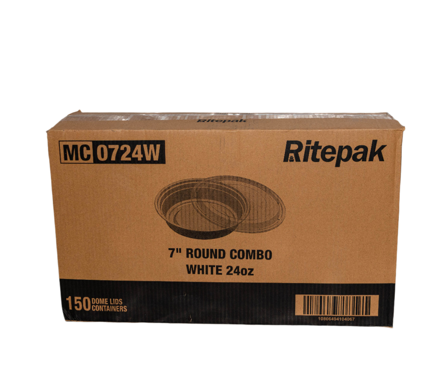 24oz - 7" Round Combo White - 150Sets - MC0724W - Ritepak