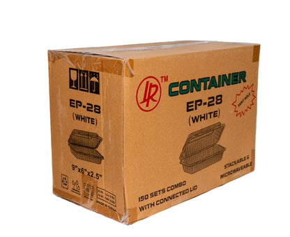 9"x6" White EP-28 Container 150 Sets Combo - LR