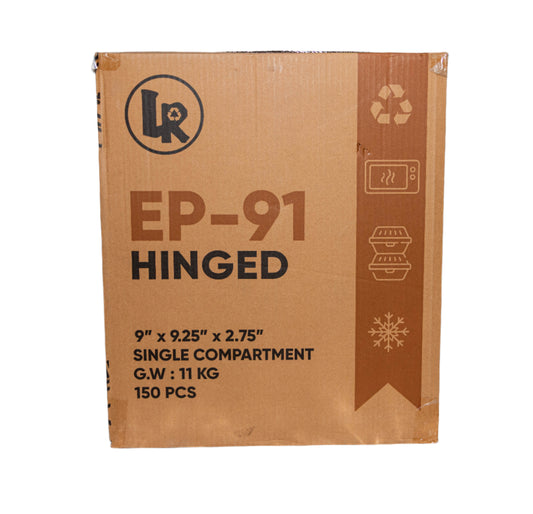 9" x 9" Hinged Single Compartment -EP-91- 150/case - LR