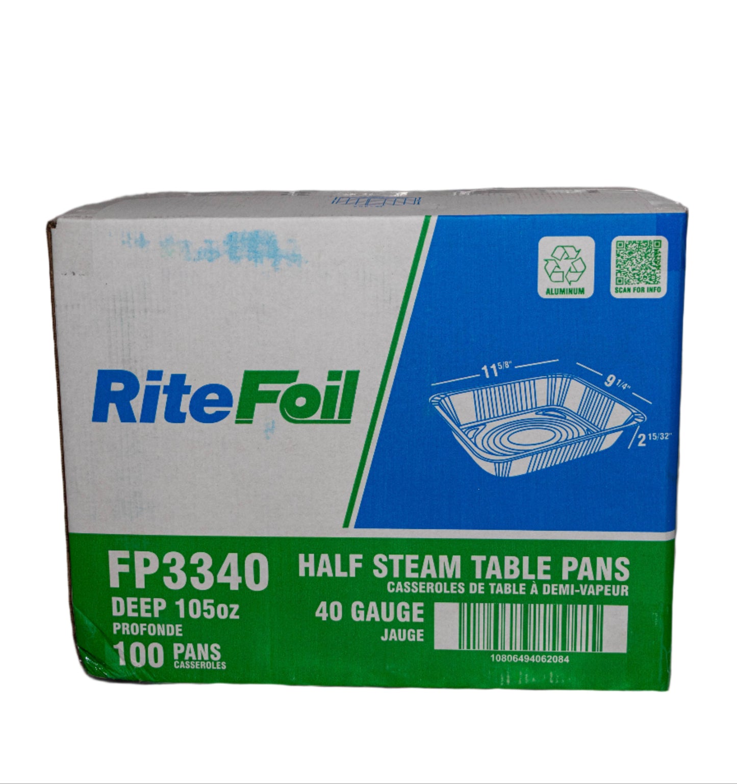 Half Size Deep 105oz- FP3340- 100/Case - Ritefoil